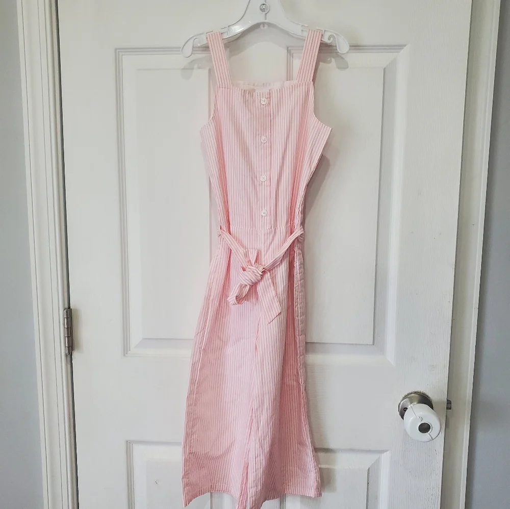 Gymboree Girls Pink Striped Sleeveless Jumpsuit Size 6 New